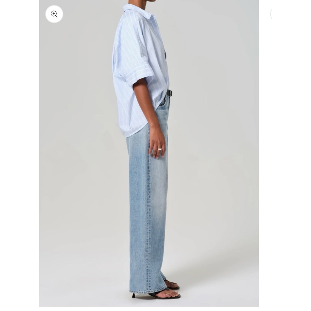 Citizens of Humanity Ayla Baggy Cuffed Crop Wide Leg Jeans Gemini Light Blue 28 - Picture 13 of 15